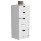 5-Drawer Engineered Wood Dresser White