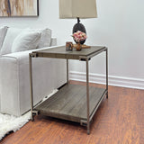 End Table - Modern - Wood & Metal - Aged Graphite - 23"W x 24"H