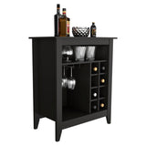 Bar Cabinet - Black - Open Shelf - Built-In Wine Rack