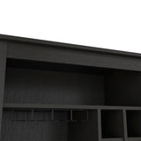 Bar Cabinet - Black - Open Shelf - Built-In Wine Rack