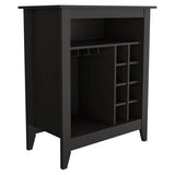 Bar Cabinet - Black - Open Shelf - Built-In Wine Rack