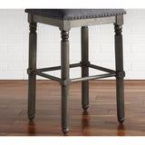 Swivel Counter Stools - Rubber Wood - Washed Gray - Set of 2