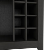 Bar Cabinet - Black - Open Shelf - Built-In Wine Rack