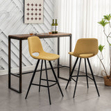 Counter Height Stools - Fabric - Yellow - 28.25" Seat - Set of 2