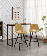 Counter Height Stools - Fabric - Yellow - 28.25" Seat - Set of 2