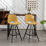 Counter Height Stools - Fabric - Yellow - 28.25" Seat - Set of 2