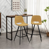 Counter Height Stools - Fabric - Yellow - 28.25" Seat - Set of 2