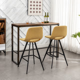 Counter Height Stools - Fabric - Yellow - 28.25" Seat - Set of 2