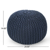 Fabric Ottoman Navy Blue