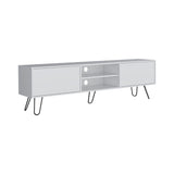 TV Stand - White - Hairpin Legs - Cable Management - 70.9"W