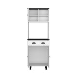 Kitchen Pantry Cabinet - White & Black - 3 Doors & Drawer - 67"H