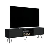 TV Stand - Hairpin Legs - Manufactured Wood - Black - 70.9"W