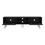 TV Stand - Hairpin Legs - Manufactured Wood - Black - 70.9"W
