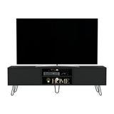 TV Stand - Hairpin Legs - Manufactured Wood - Black - 70.9"W