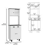 Kitchen Pantry Cabinet - White & Black - 3 Doors & Drawer - 67"H