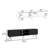 TV Stand - Hairpin Legs - Manufactured Wood - Black - 70.9"W