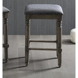 Swivel Counter Stools - Rubber Wood - Washed Gray - Set of 2