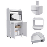 Kitchen Cart - Microwave Shelf - Double Door Cabinet - Casters