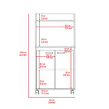 Kitchen Cart - Microwave Shelf - Double Door Cabinet - Casters