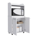 Kitchen Cart - Microwave Shelf - Double Door Cabinet - Casters