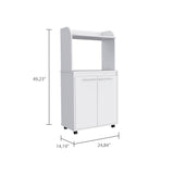 Kitchen Cart - Microwave Shelf - Double Door Cabinet - Casters