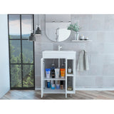 Freestanding Bathroom Vanity - Double Door - White - 24" x 34"