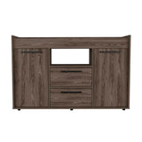 Sideboard - Two Drawers & Double Door Cabinet - Dark Walnut