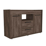 Sideboard - Two Drawers & Double Door Cabinet - Dark Walnut