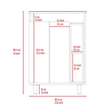 Freestanding Bathroom Vanity - Double Door - White - 24" x 34"