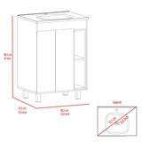 Freestanding Bathroom Vanity - Double Door - White - 24" x 34"