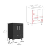 Single Bathroom Vanity with Double Door Cabinet and Drawer, Black