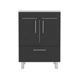 Single Bathroom Vanity with Double Door Cabinet and Drawer, Black
