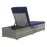 Outdoor Sofa PE Rattan Furniture Deck Chair Gray Rattan