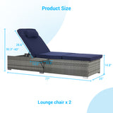 Outdoor Sofa PE Rattan Furniture Deck Chair Gray Rattan