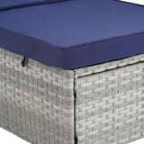 Outdoor Sofa PE Rattan Furniture Deck Chair Gray Rattan