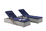 Outdoor Sofa PE Rattan Furniture Deck Chair Gray Rattan