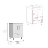 Single Bathroom Vanity - Double Door and Drawer - White - 29.5"