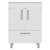 Single Bathroom Vanity - Double Door and Drawer - White - 29.5"