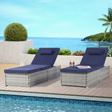 Outdoor Sofa PE Rattan Furniture Deck Chair Gray Rattan