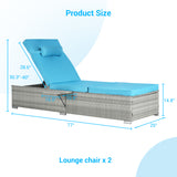 Outdoor Sofa PE Rattan Furniture Deck Chair Gray Rattan