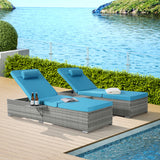 Outdoor Sofa PE Rattan Furniture Deck Chair Gray Rattan