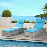 Outdoor Sofa PE Rattan Furniture Deck Chair Gray Rattan