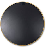 24" Round Gold Metal Framed Bathroom Wall Mirror