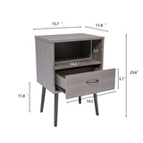 Engineered Wood Nightstand Grey