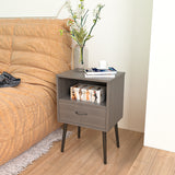 Engineered Wood Nightstand Grey