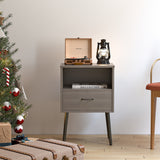 Engineered Wood Nightstand Grey