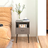 Engineered Wood Nightstand Grey
