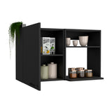 Wall Cabinet - One Door with Open Shelves - Metal Handles