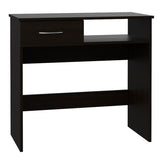 Home Office Desk & Bookcase Set - Black - Drawer & Keyboard Tray