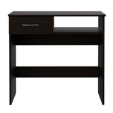 Home Office Desk & Bookcase Set - Black - Drawer & Keyboard Tray